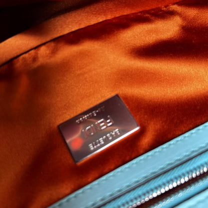 Fendi Baguette light blue beaded shoulder bag