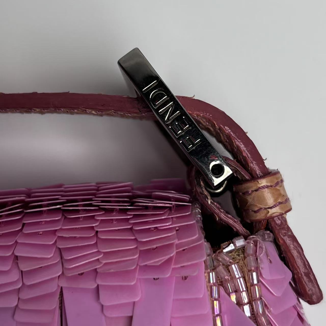 Vintage Fendi Pink Sequin Baguette