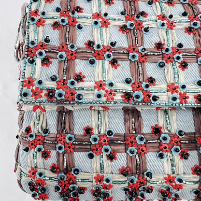 Fendi Baguette new style multicolor embroidered silver hardware shoulder bag