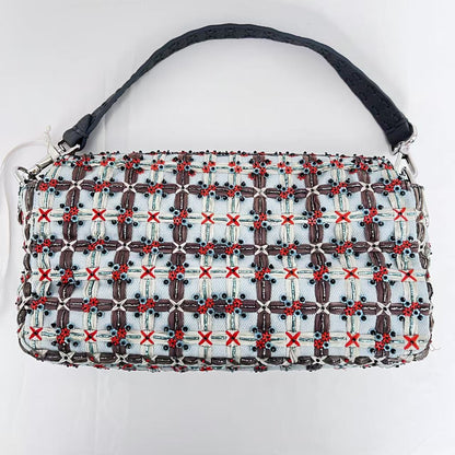 Fendi Baguette new style multicolor embroidered silver hardware shoulder bag