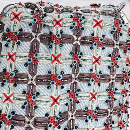 Fendi Baguette new style multicolor embroidered silver hardware shoulder bag