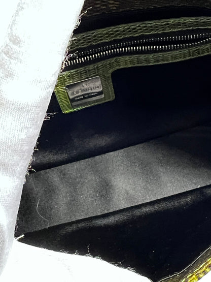 Vintage Fendi Green Lizard Skin Baguette