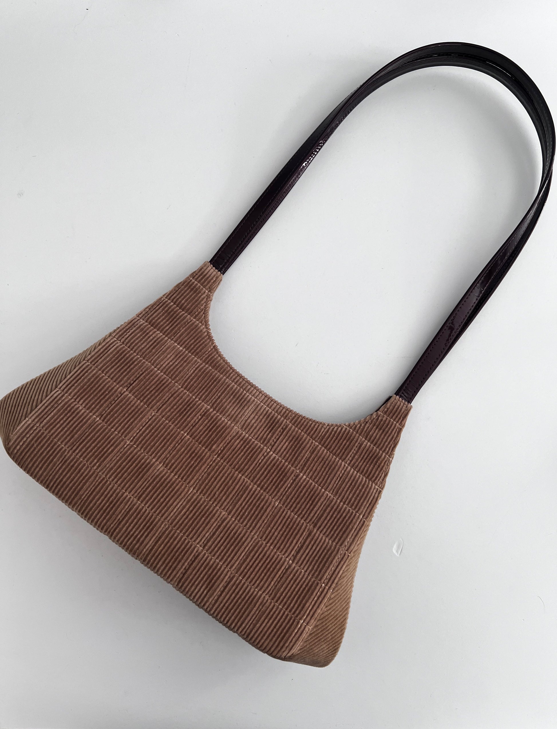 Chanel corduroy kiss lick CC shoulder bag