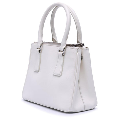 Prada Galleria White Mini Saffiano Lux Crystal Embellished Handbags