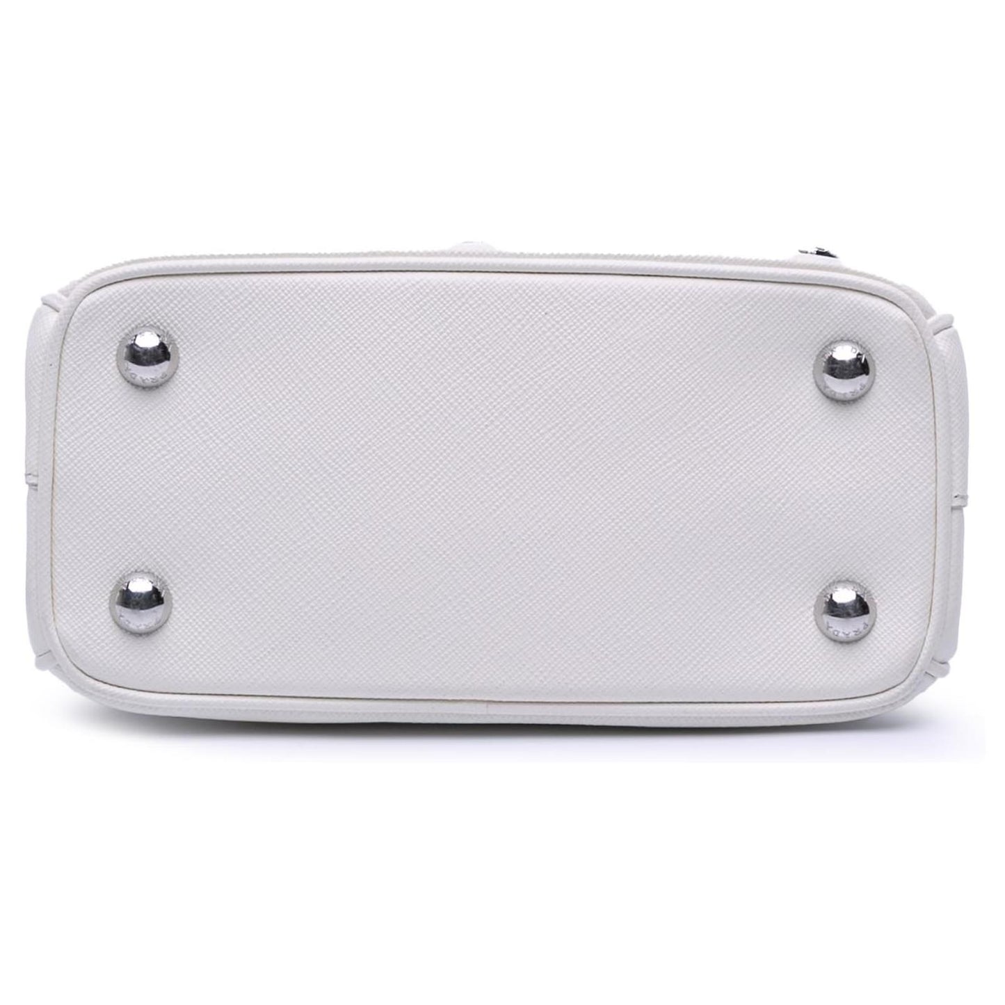 Prada Galleria White Mini Saffiano Lux Crystal Embellished Handbags