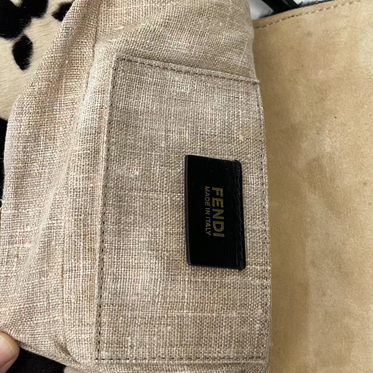 Fendi baguette mini mamma pony hair shoulder bag