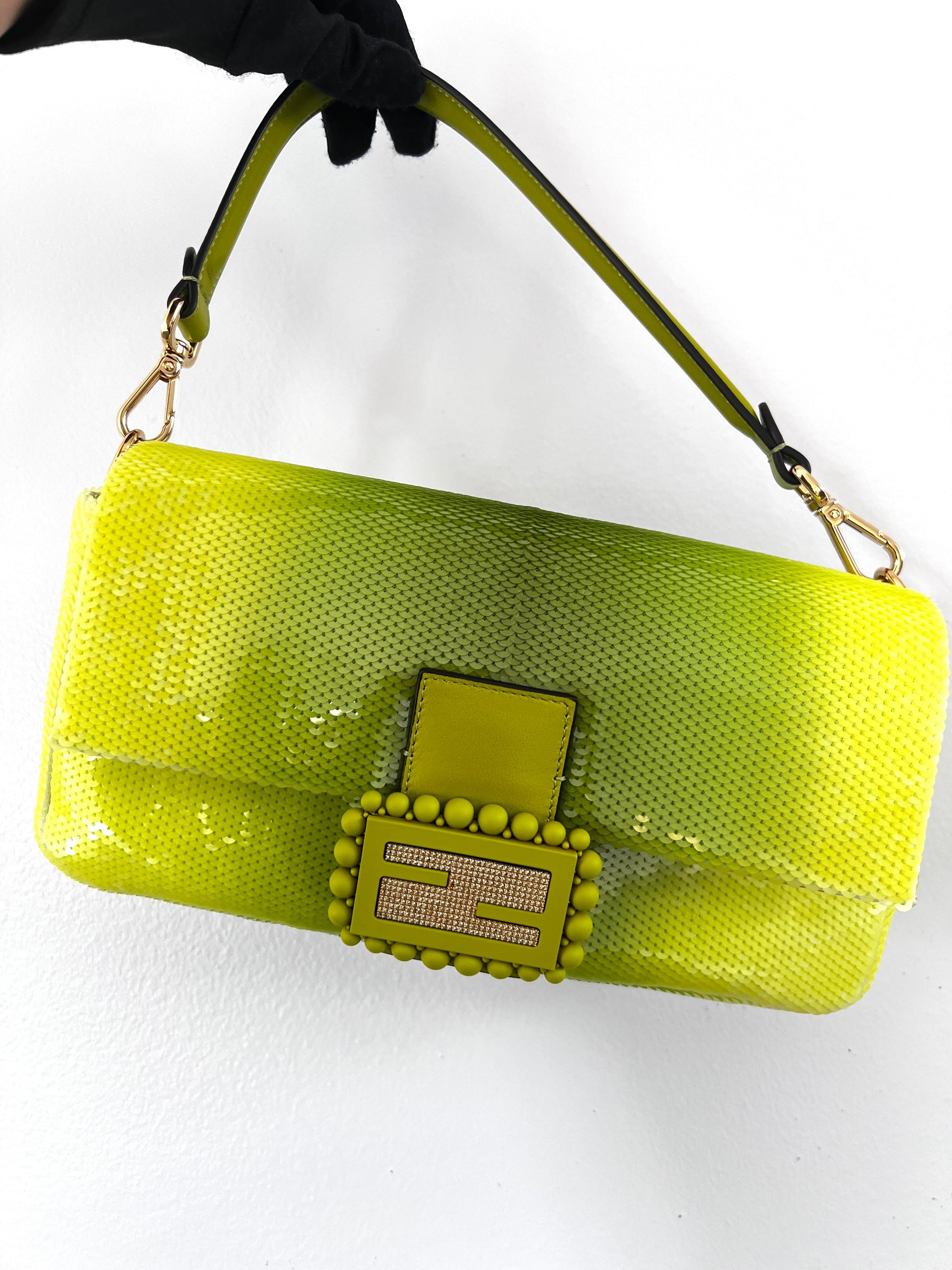 Fendi & SJP's green sequin baguette