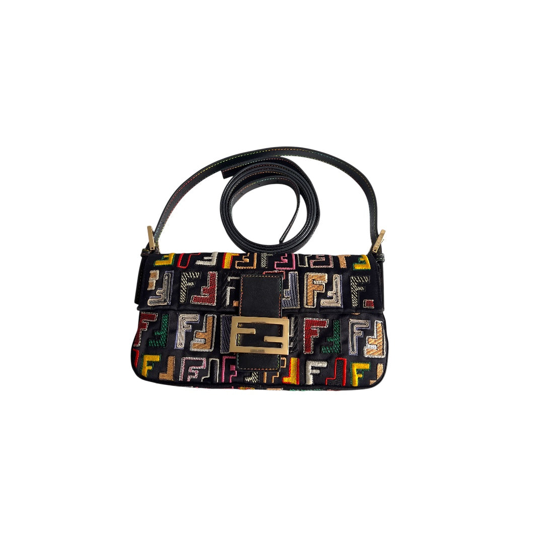 Fendi Multicolor Embroidered FF Baguette