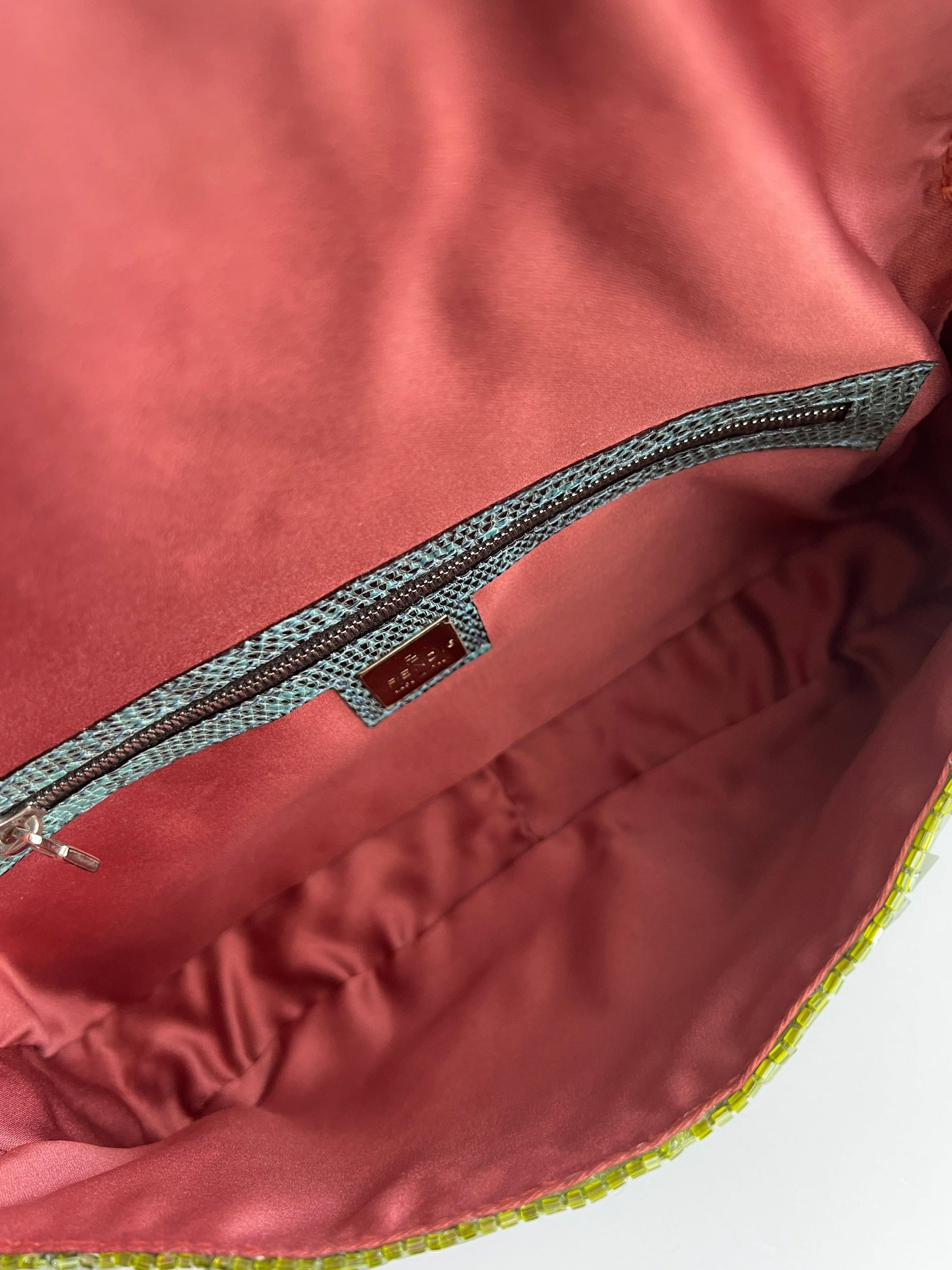 Vintage Fendi green sequin baguette