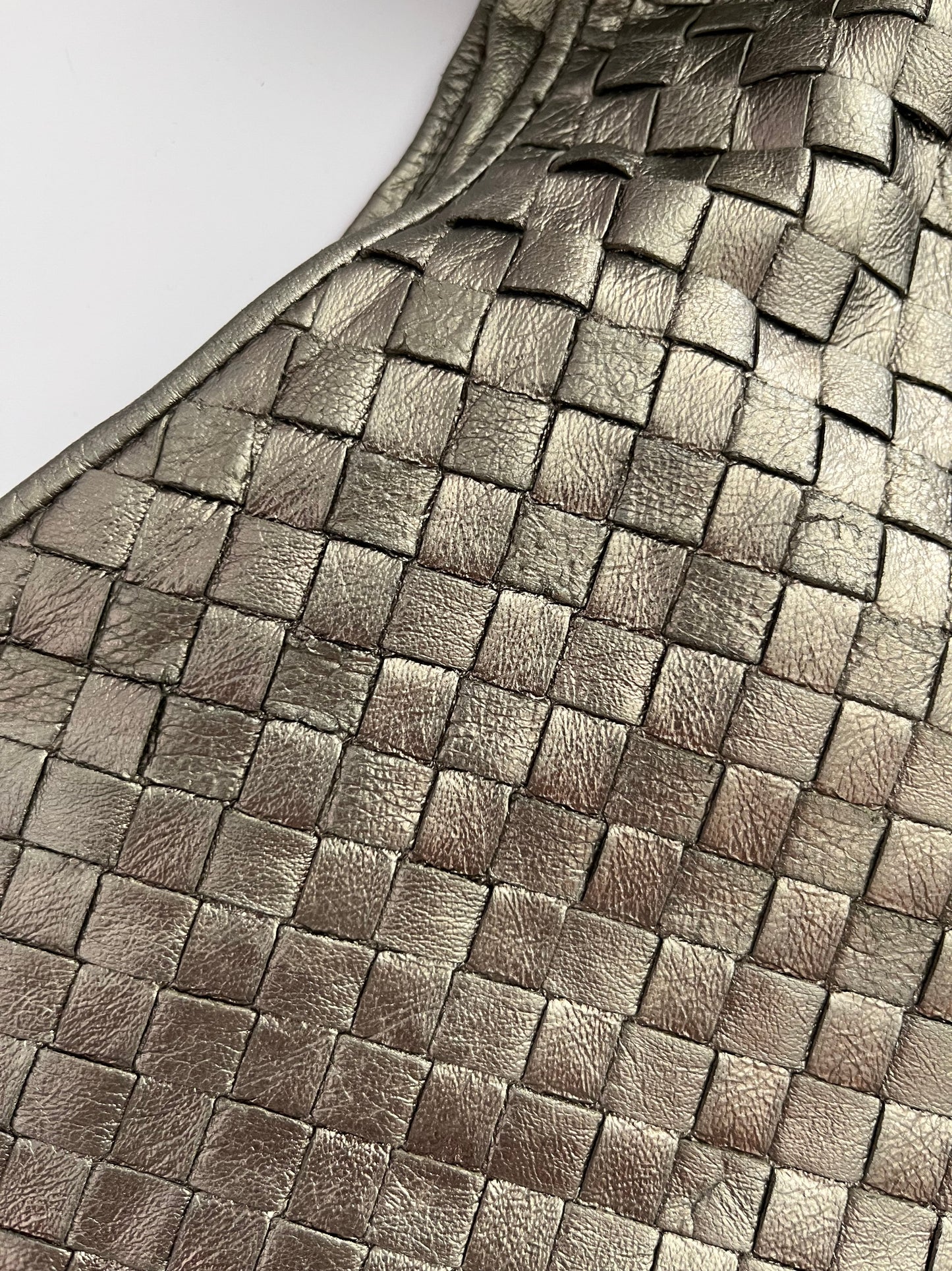Bottega Veneta silver gray Leather Shoulder Bag