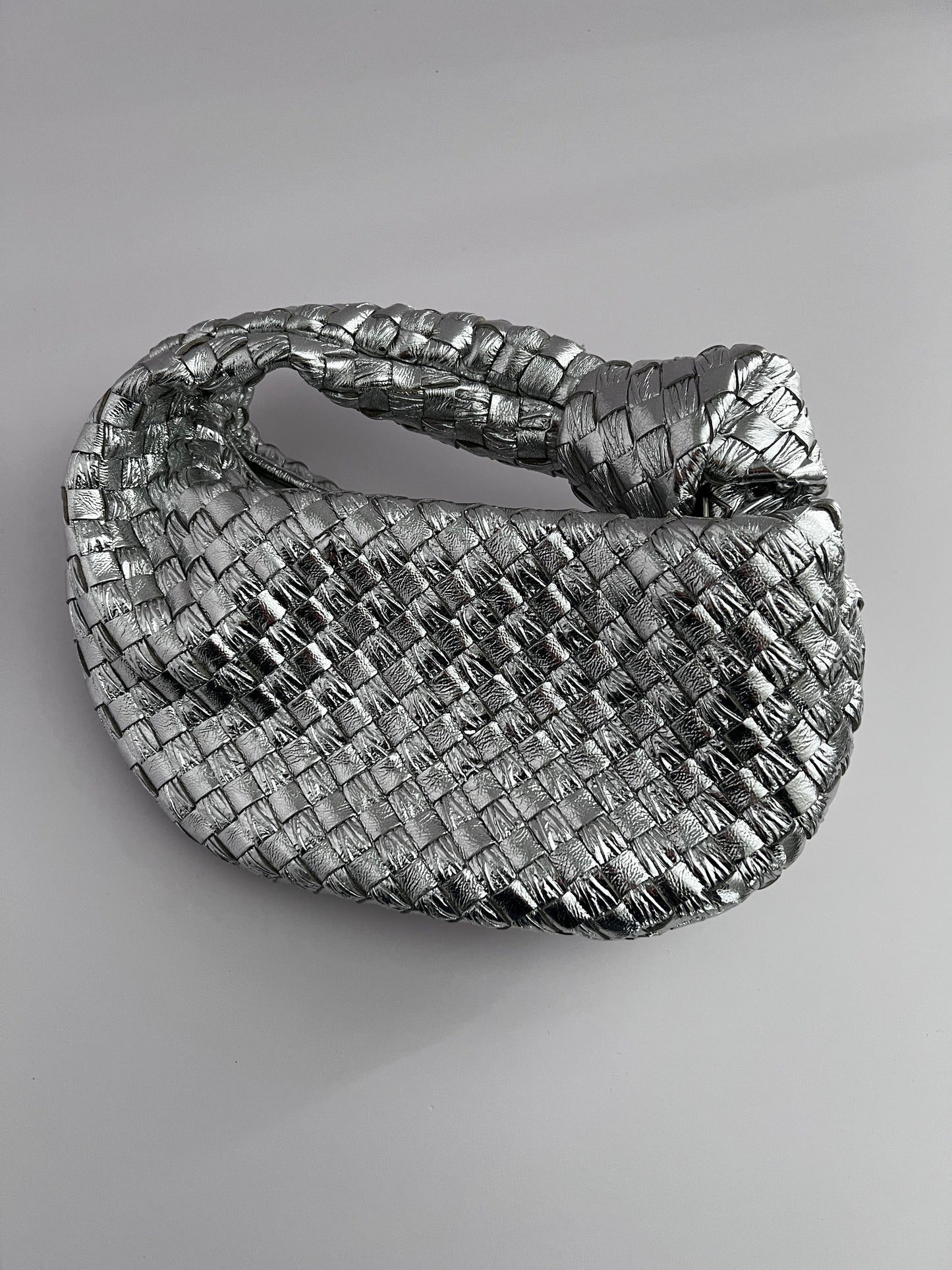 Bottega Veneta metallic silver mini Jodie