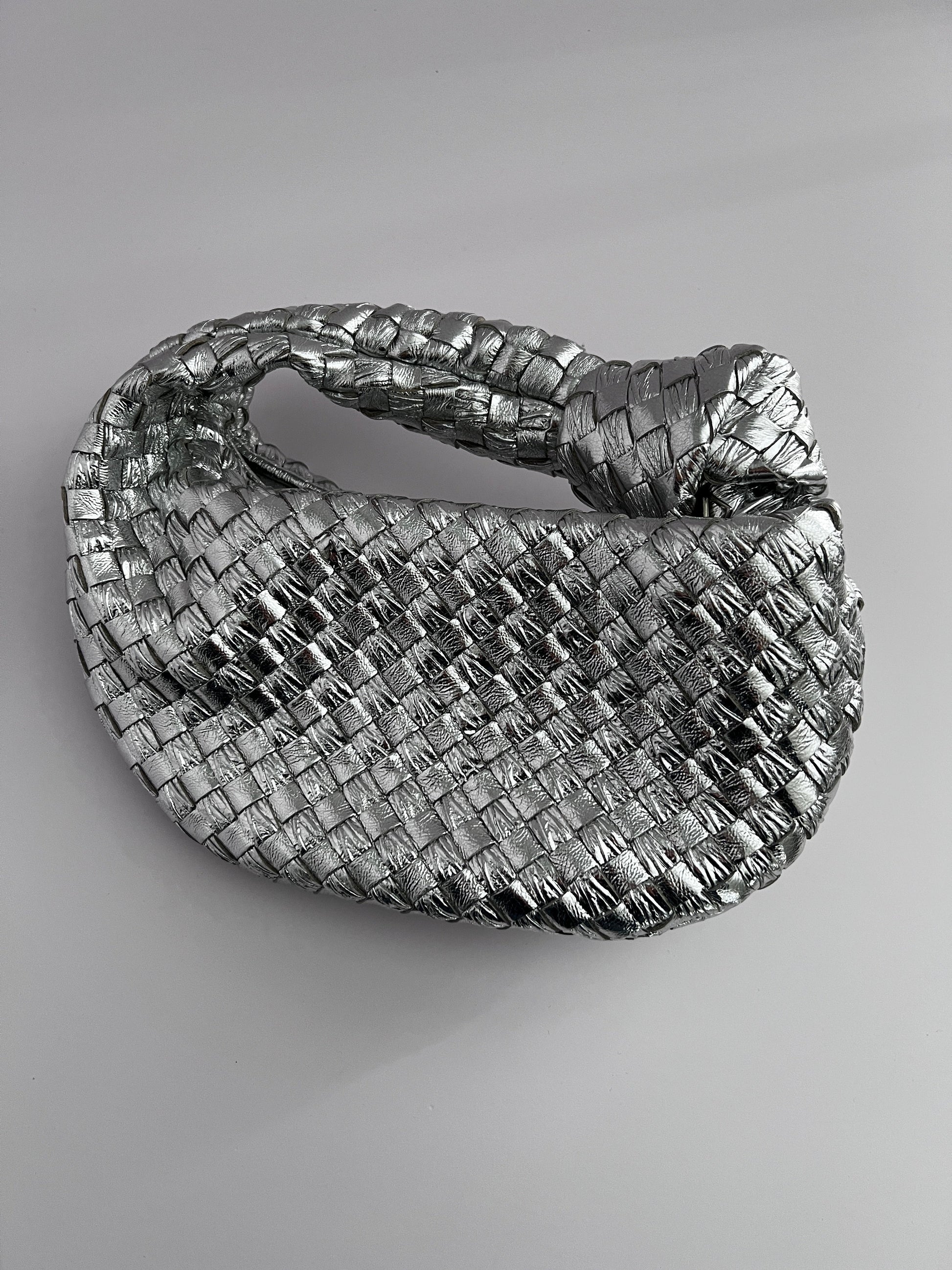 Bottega Veneta metallic silver mini Jodie