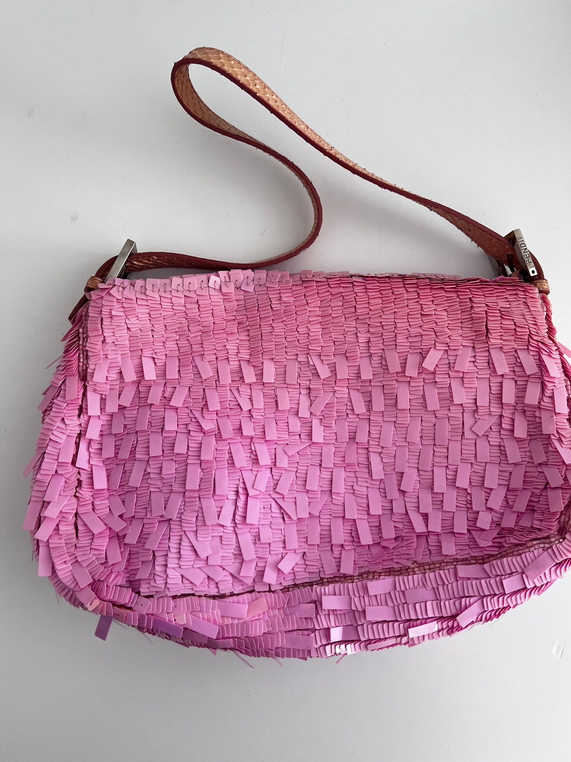 Fendi mamma size pink sequin baguette