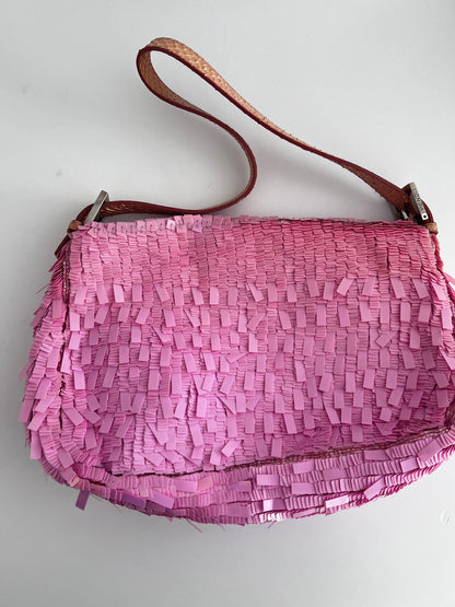 Fendi mamma size pink sequin baguette