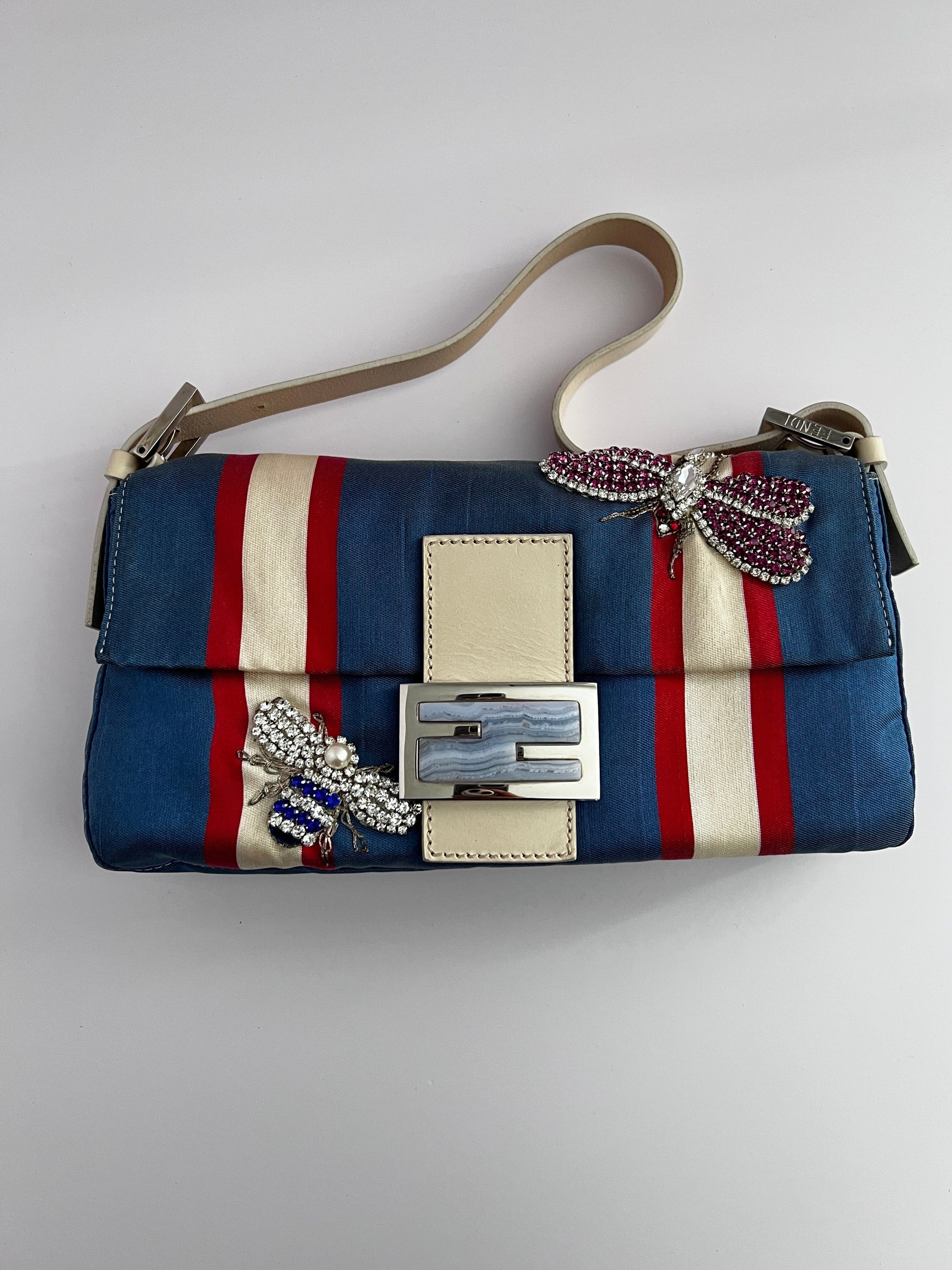 Vintage Fendi insect strip baguette