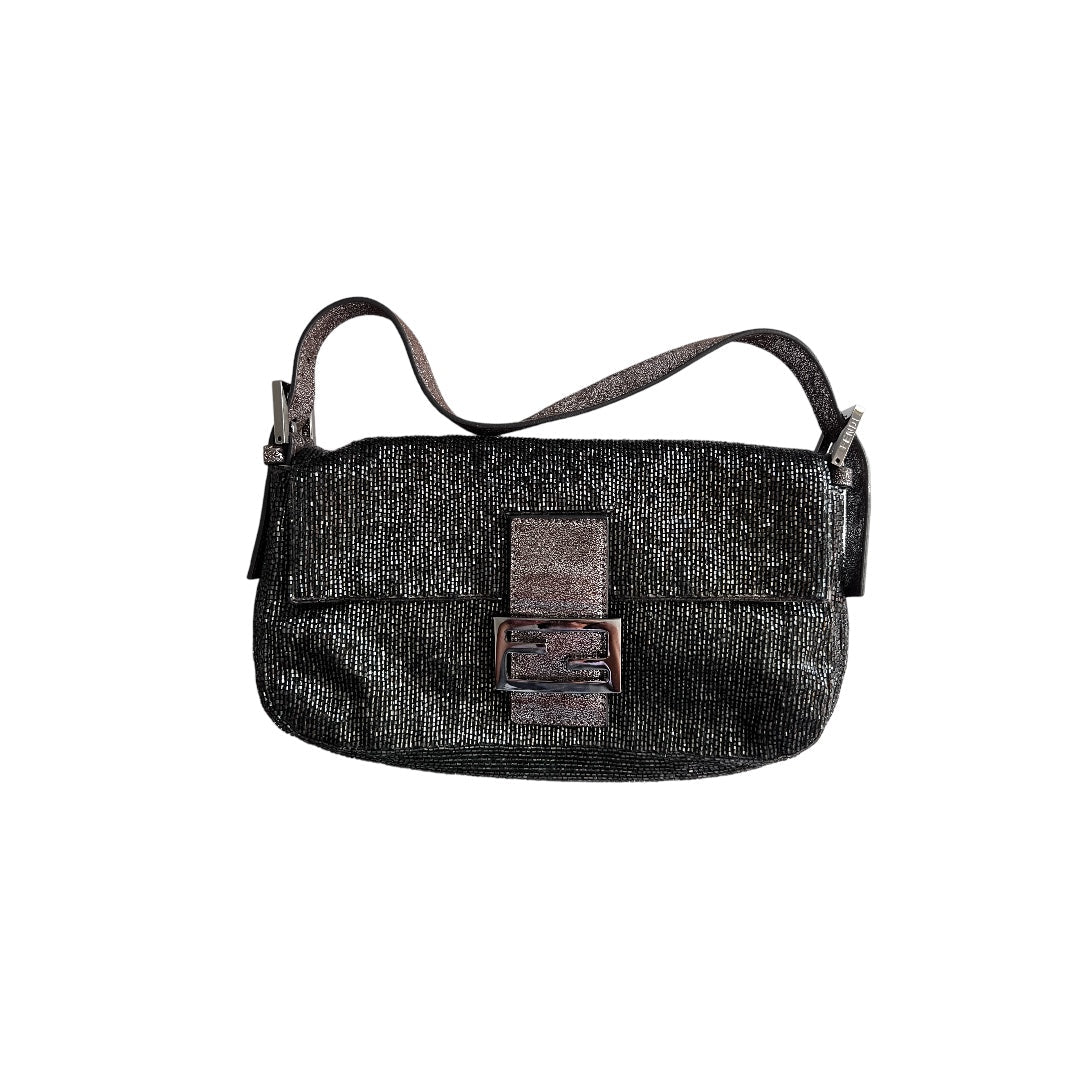 Fendi Fendi Charcoal color beaded baguette
