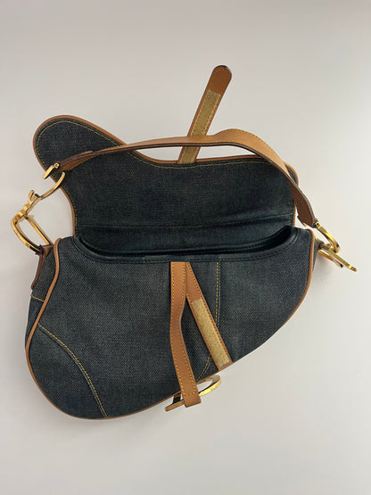 Dior saddle Jean leather gold hardware shoulder bag