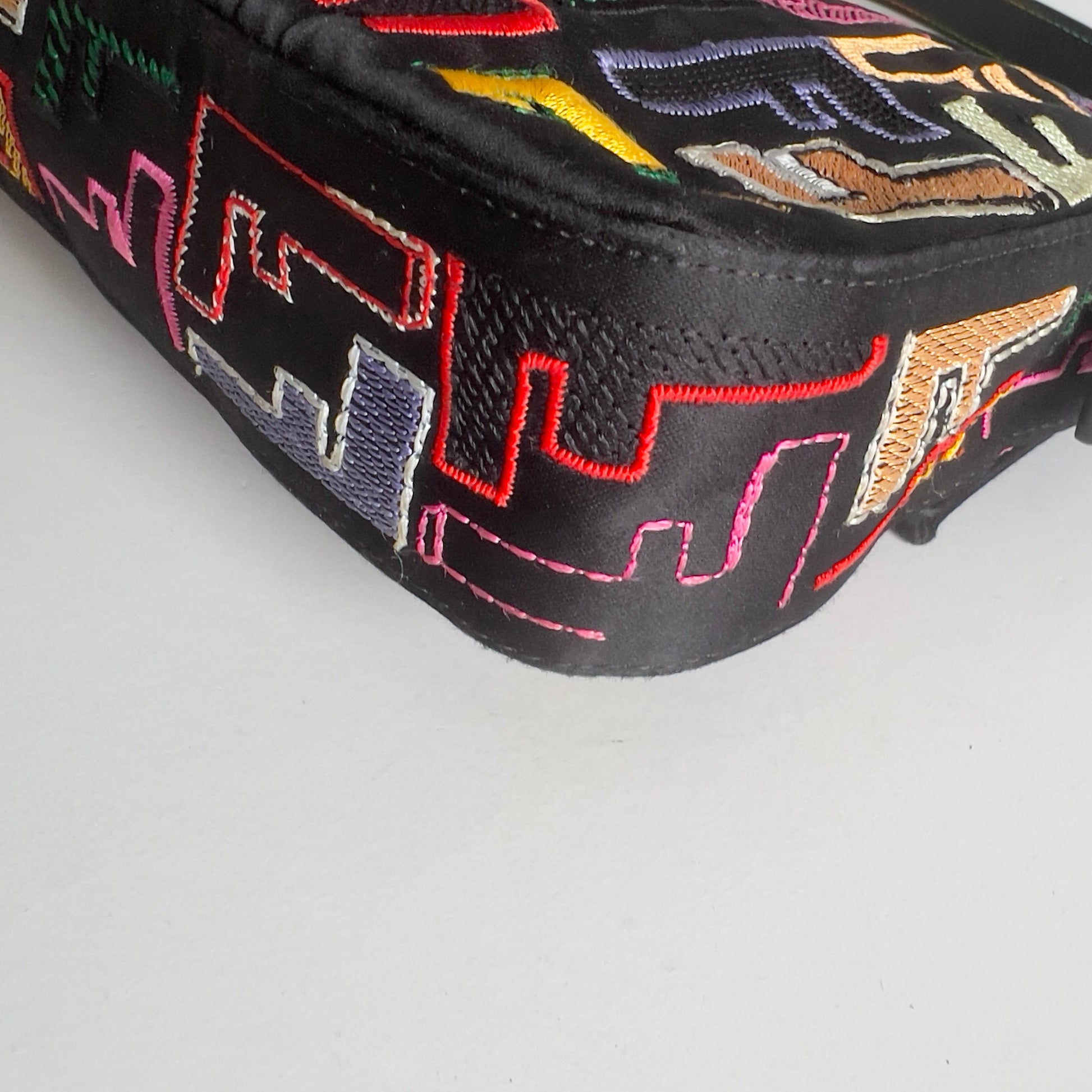 Fendi Multicolor Embroidered FF Baguette