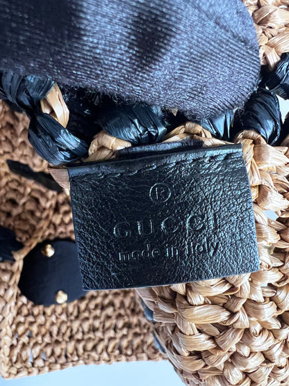 Gucci medium size GG Mormont Raffia woven tote