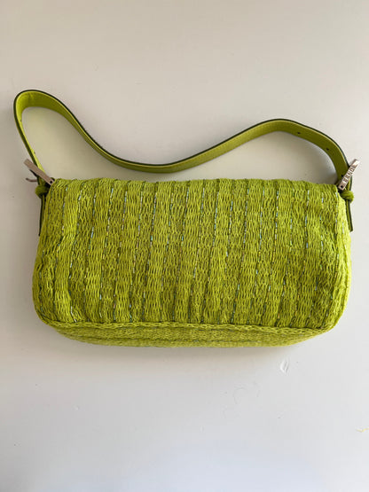 Vintage Fendi green beaded baguette
