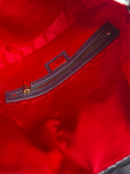 Fendi embroidery beaded zucca baguette