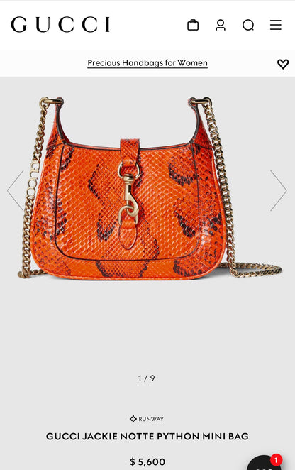 Gucci mini pink Python Notte bag