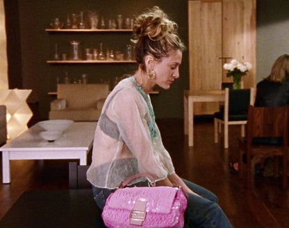 Vintage Fendi Pink Sequin Baguette