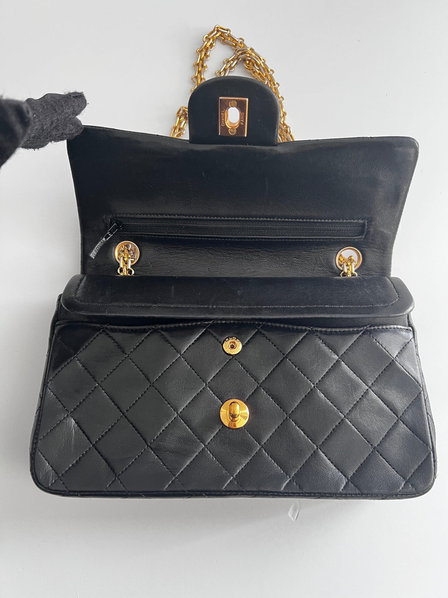 Vintage Chanel small size classic flap with Bijoux chain