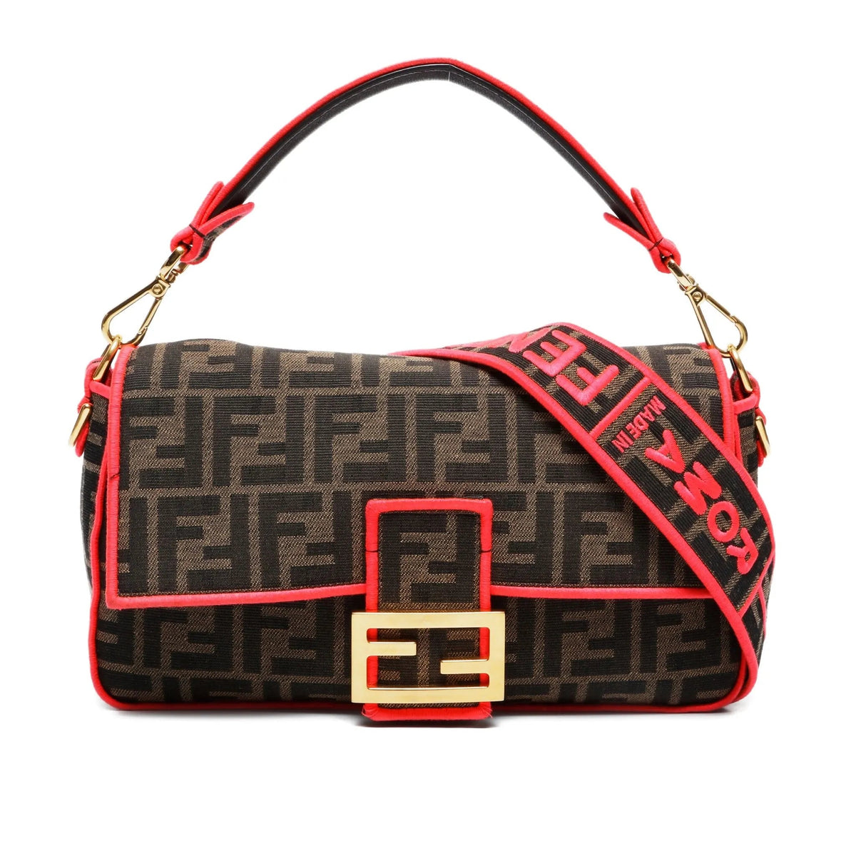 Fendi Fendi Baguette Medium Colorblock Nylon Shoulder Bag