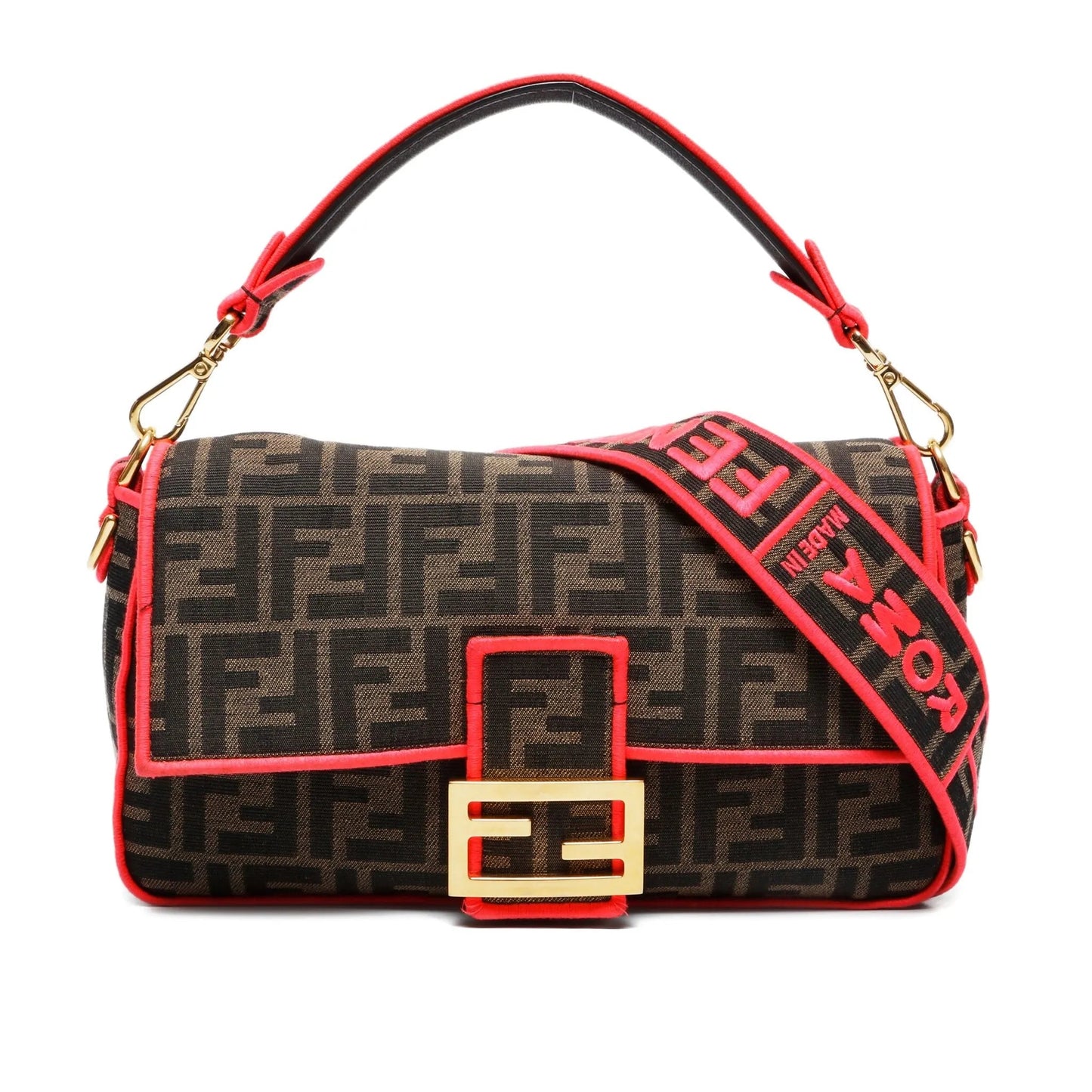 Fendi Baguette Medium Colorblock Nylon Shoulder Bag