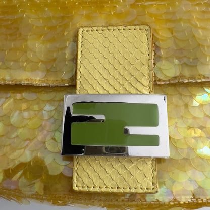 Vintage Fendi Yellow sequin Baguette