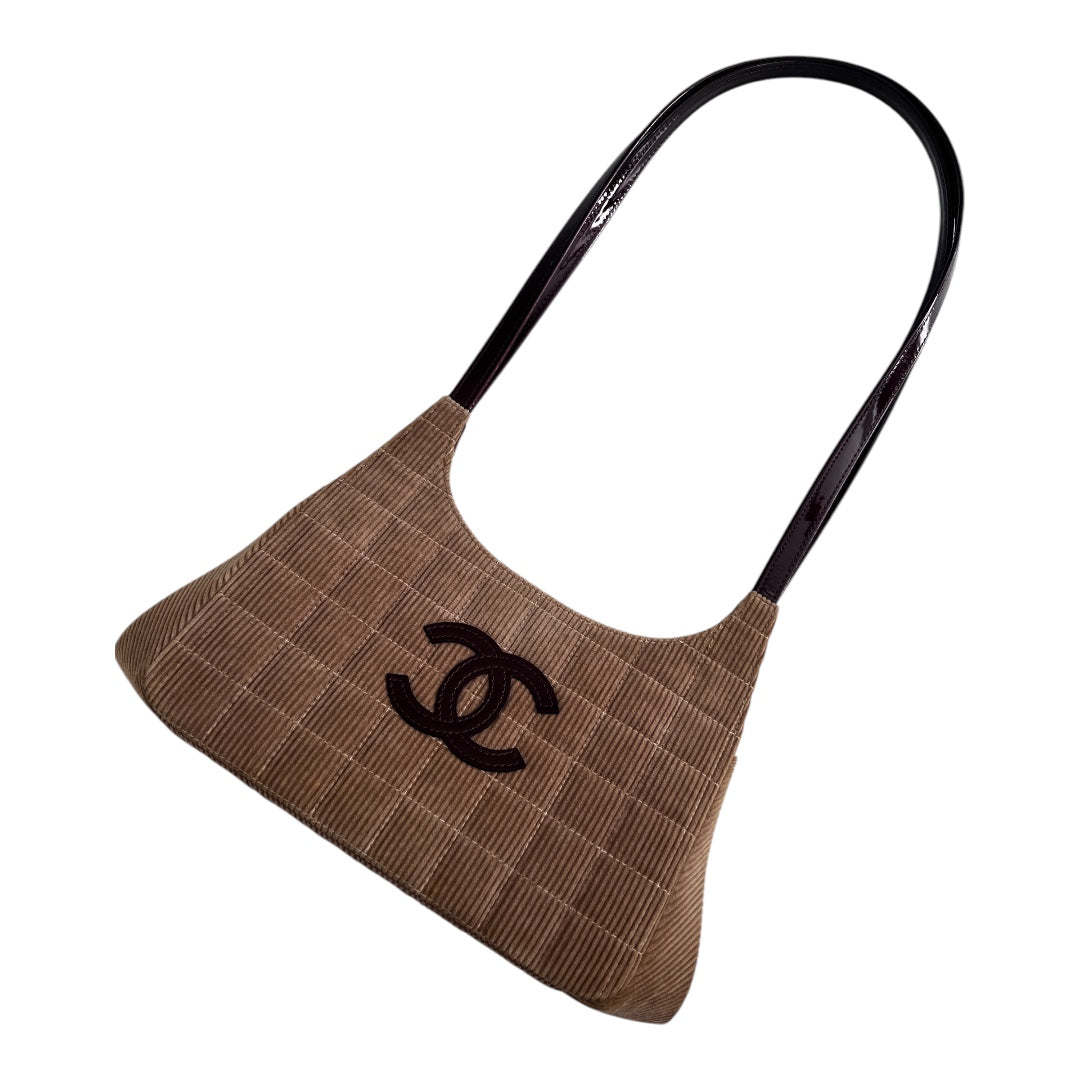 Chanel Chanel corduroy kiss lick CC shoulder bag