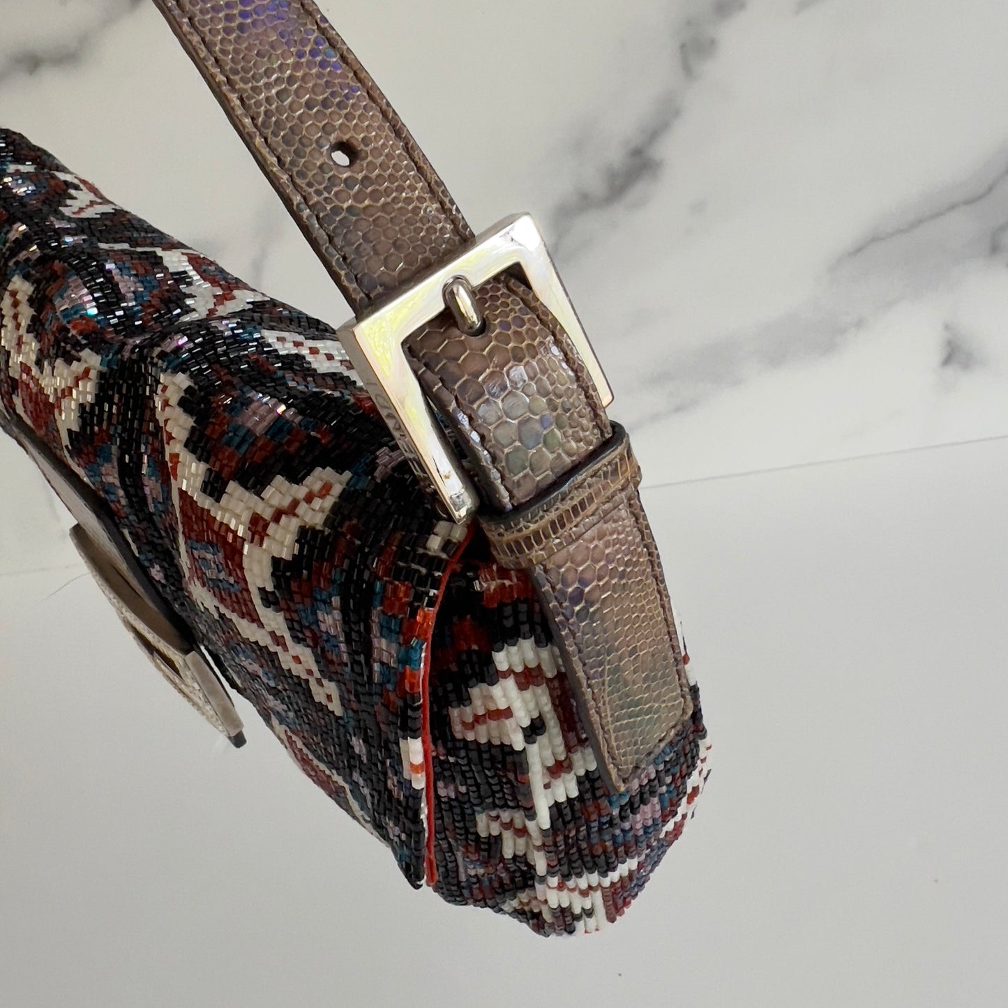 Vintage Fendi Geometric Beaded Baguette