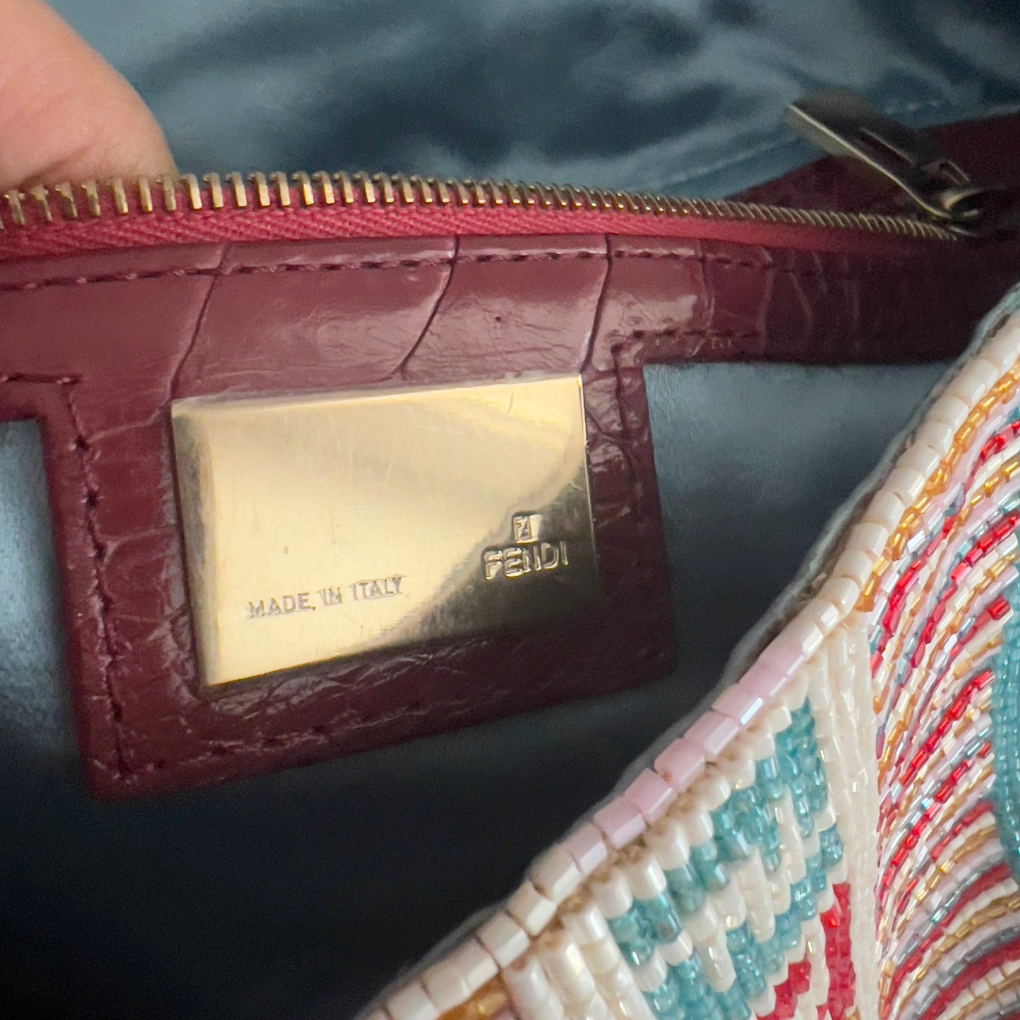 Vintage Fendi Embroidered Baguette