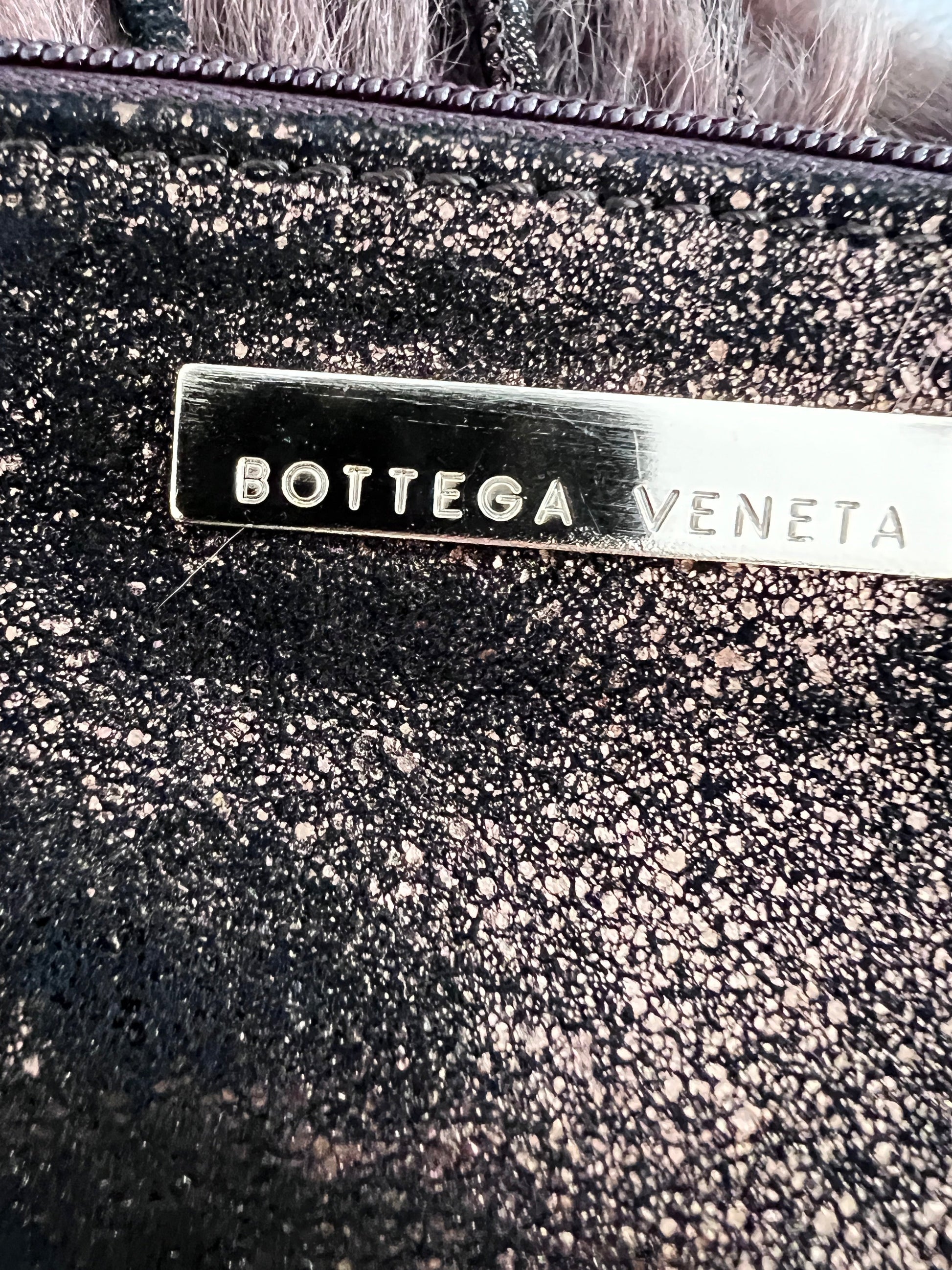 Bottega Veneta fur hobo woven bag