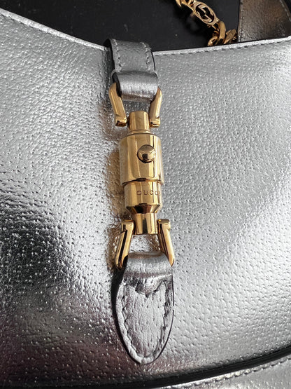 Gucci silver mini jackie1961 with chain