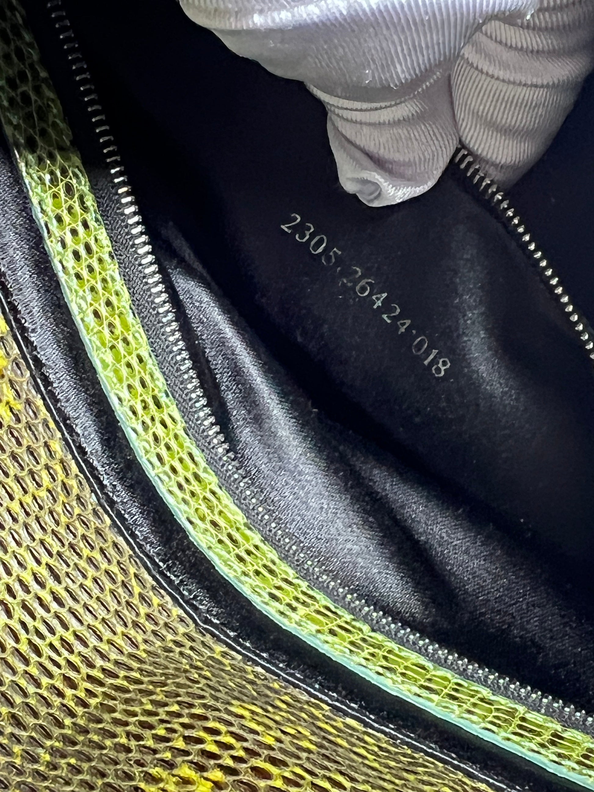 Vintage Fendi Green Lizard Skin Baguette