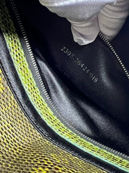 Vintage Fendi Green Lizard Skin Baguette