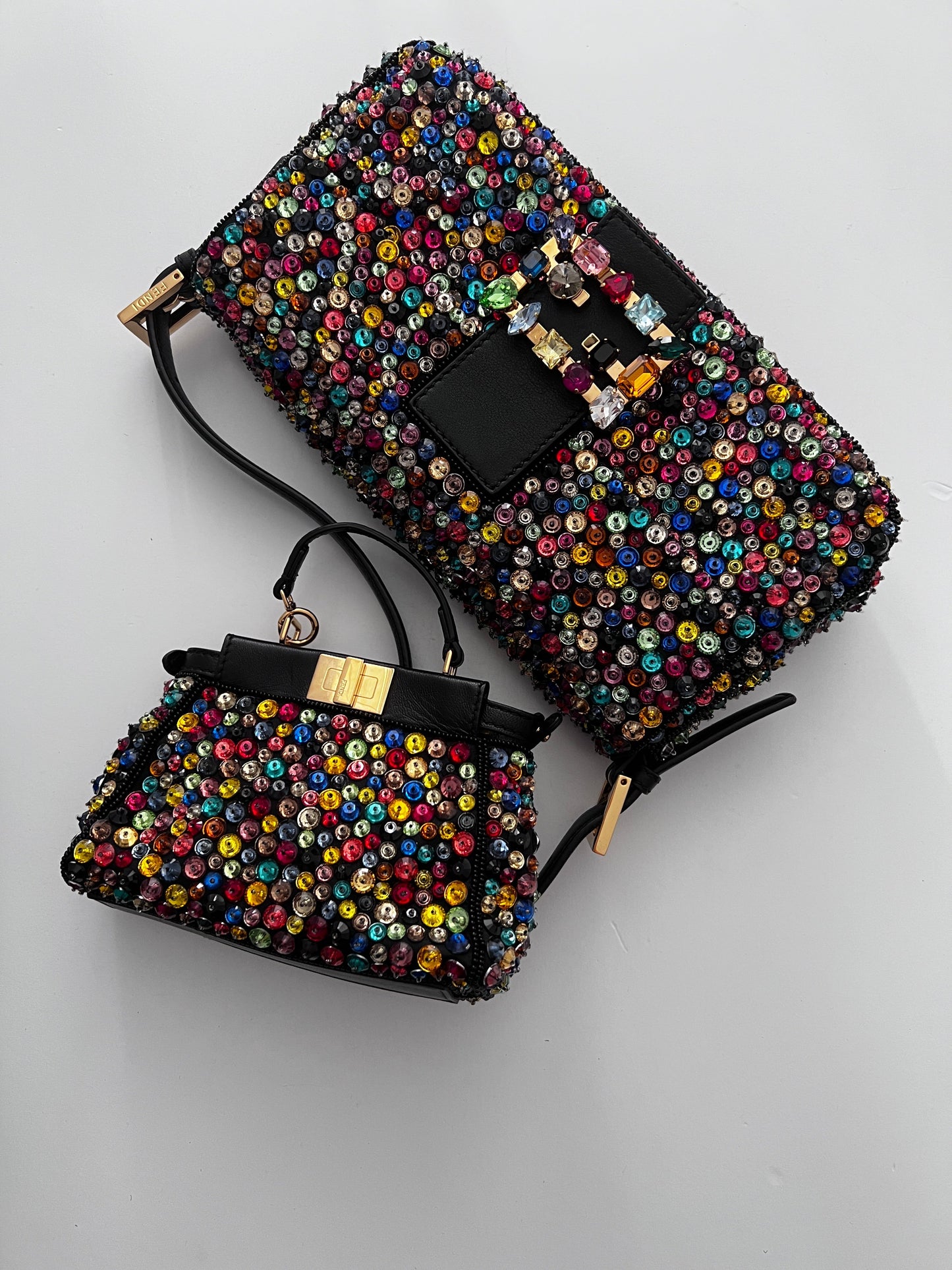Fendi multicolor beaded mini peekaboo