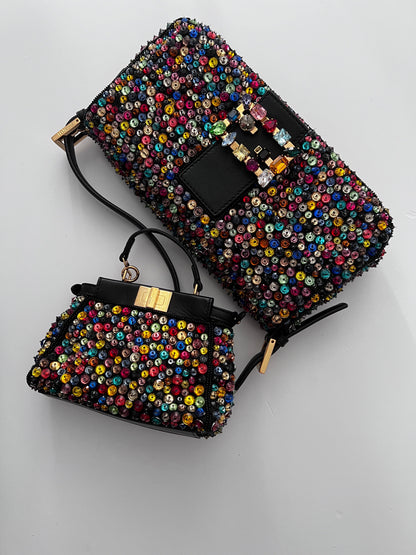 Fendi multicolor beaded mini peekaboo