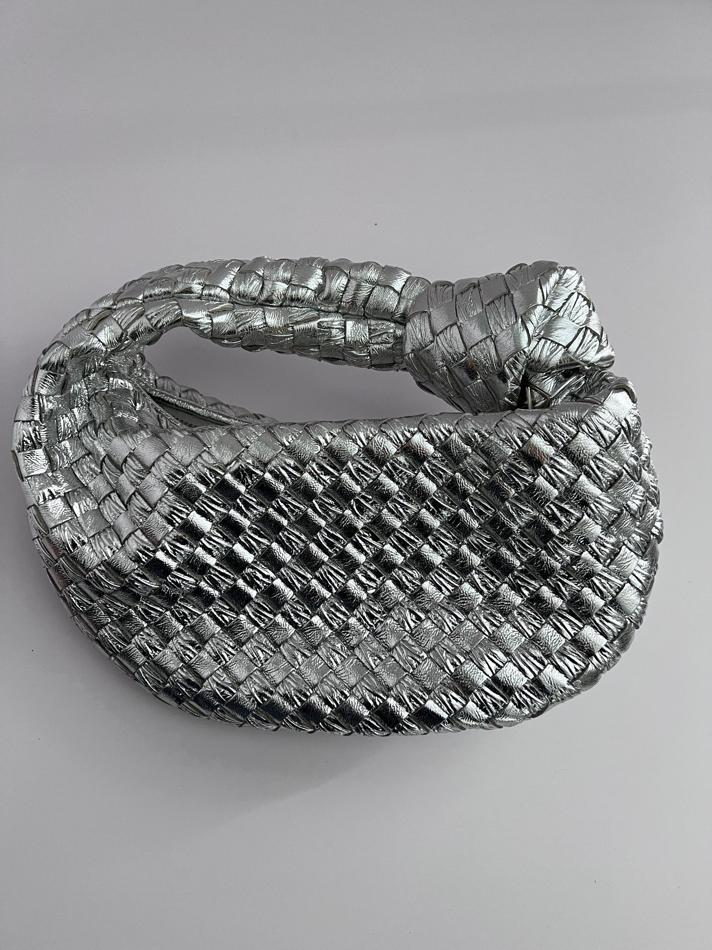 Bottega Veneta metallic silver mini Jodie