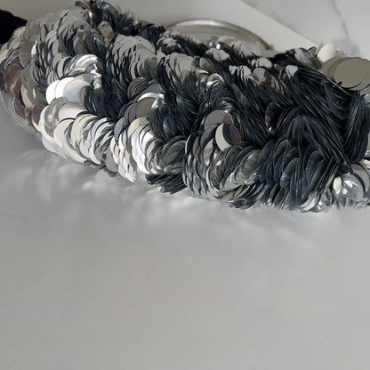 Fendi Silver Big Paillettes Small Size Peekaboo