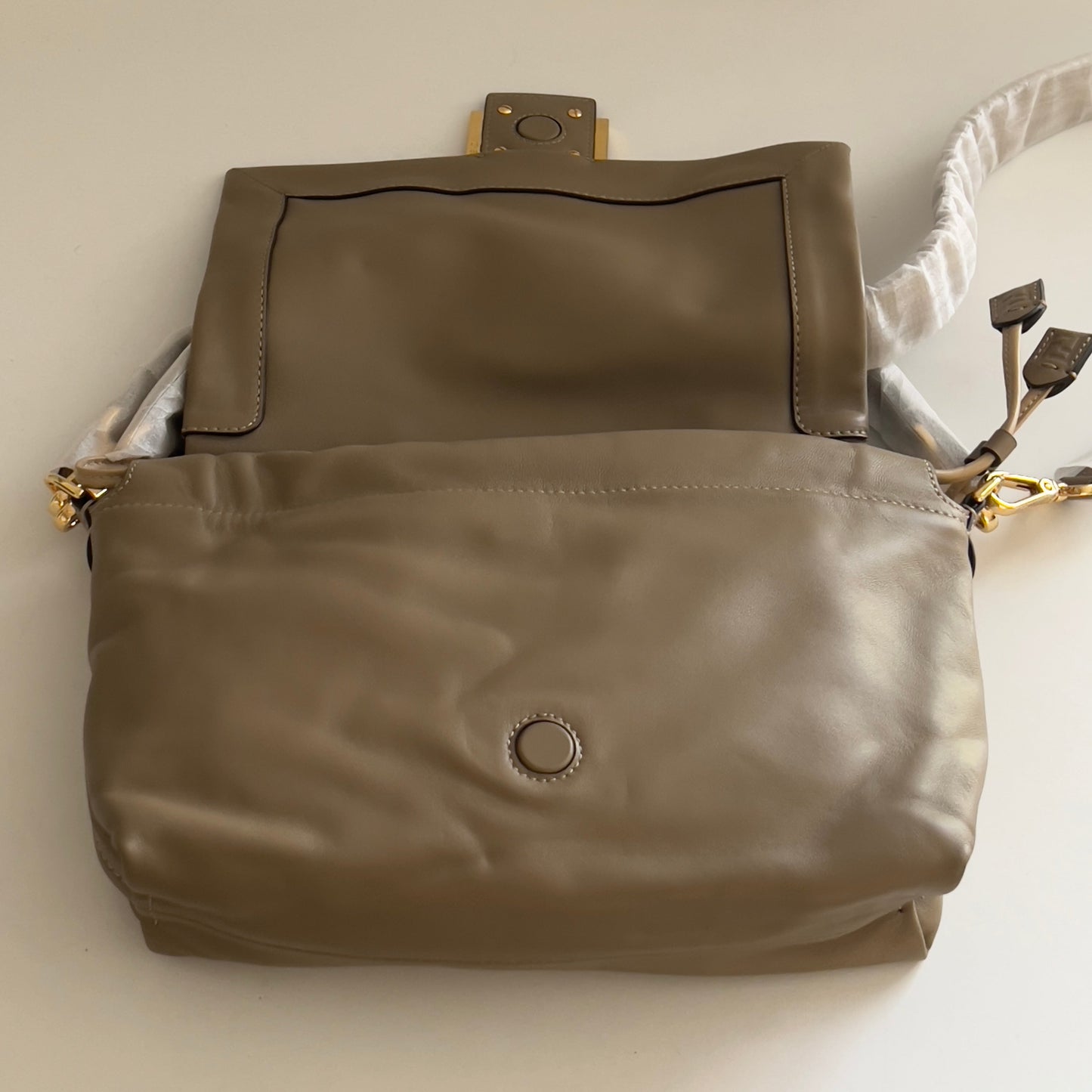 Fendi New Style Gray Medium Size Mamma Baguette