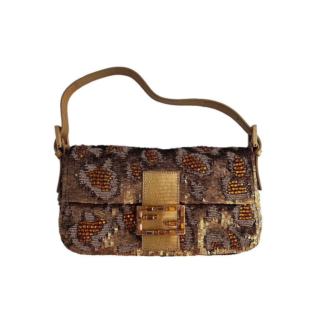 Fendi Fendi gold grape sequin baguette