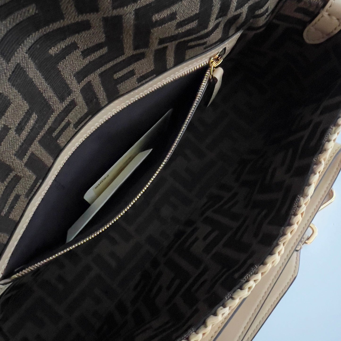 Fendi Raffia & Sequin Baguette