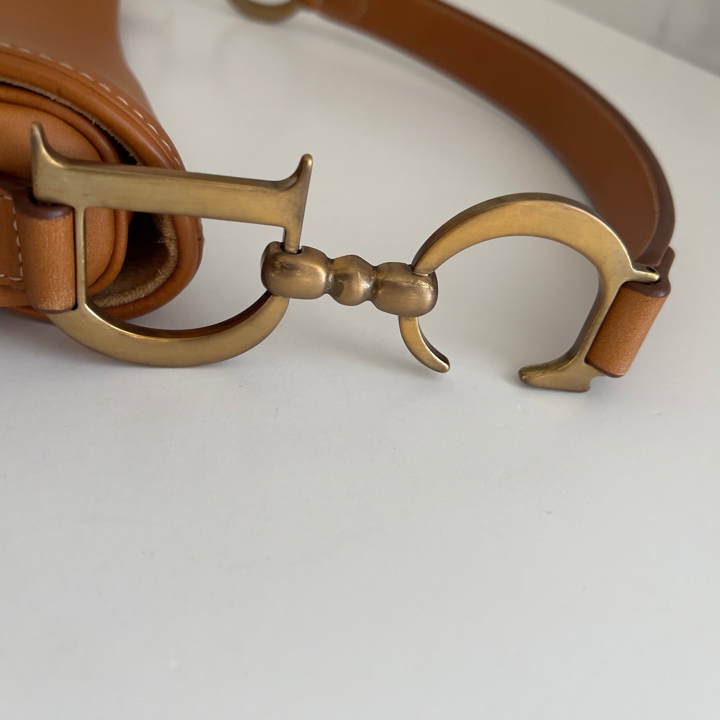 Dior Caramel Leather Saddle Bag