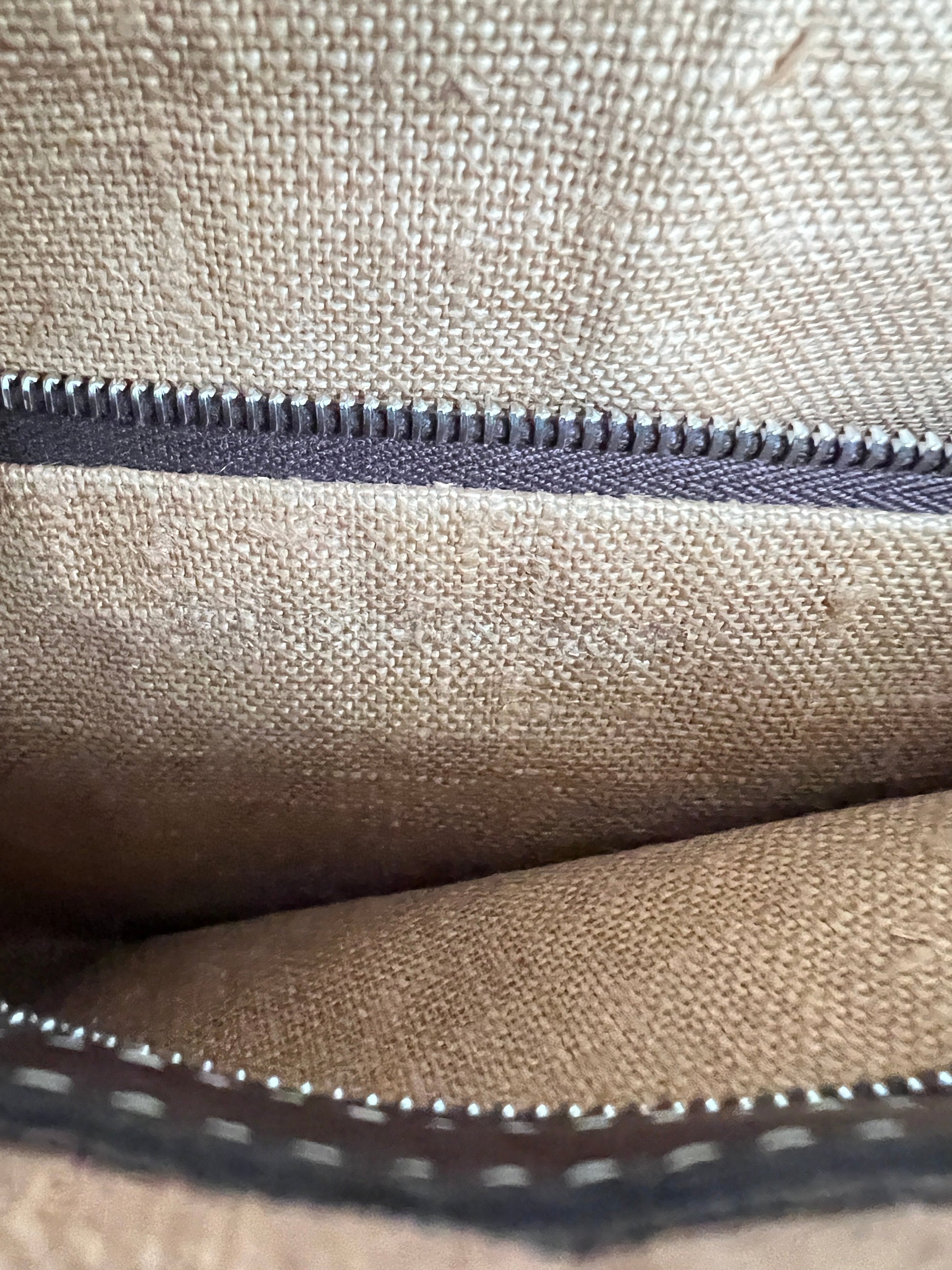 Fendi Vintage raffia leather trimmed selleria baguette