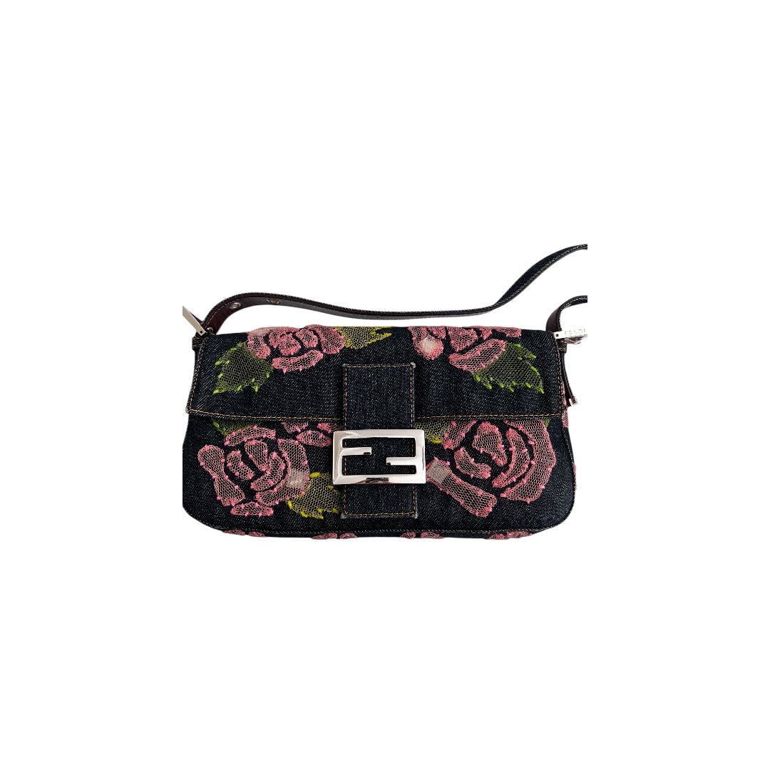 Fendi Fendi rose denim baguette