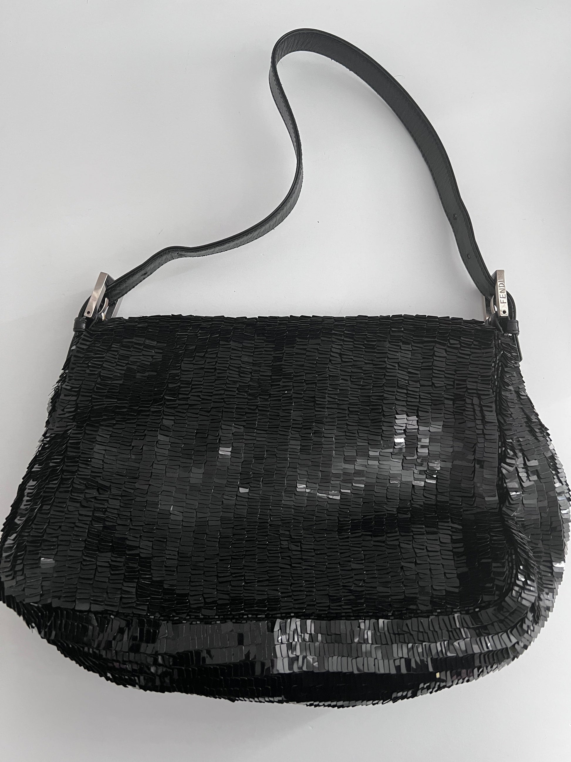 Fendi Black sequin Mamma baguette