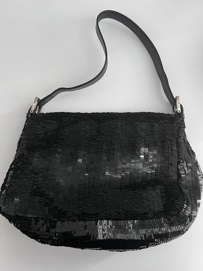 Fendi Black sequin Mamma baguette